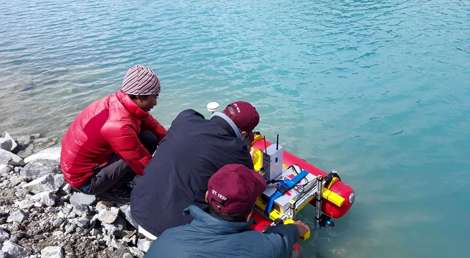 Patrick and his team with his USV - powered by T200s.