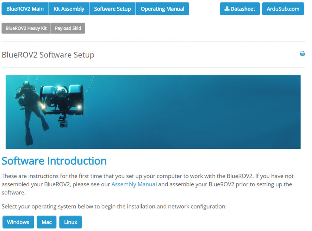 Software-setup-page