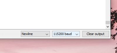 Clear output. 115200 Бод.
