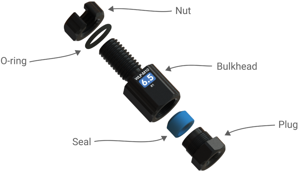 The WetLink Penetrator parts.