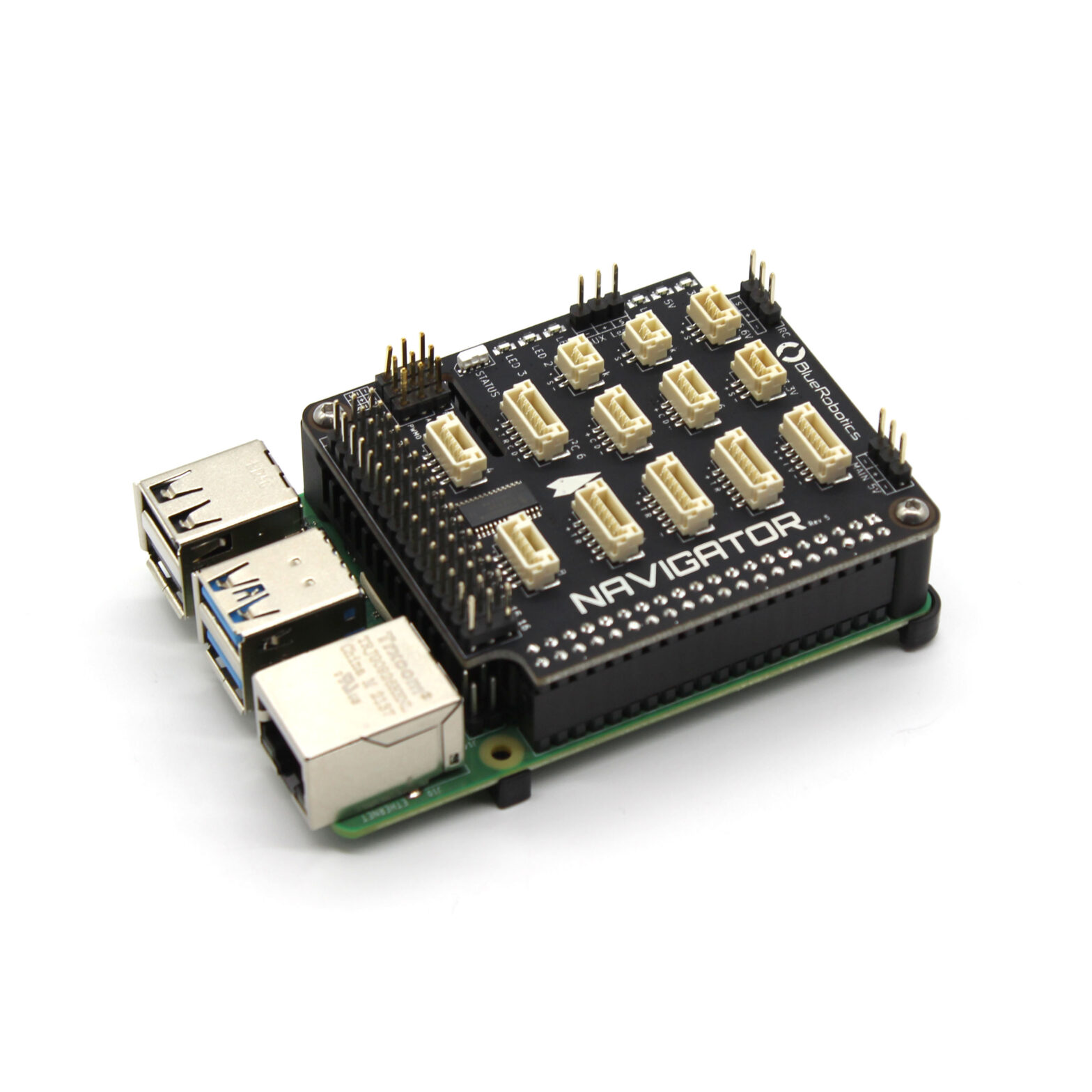 Navigator Flight Controller for Raspberry Pi 4 for ROVs, robots, and drones