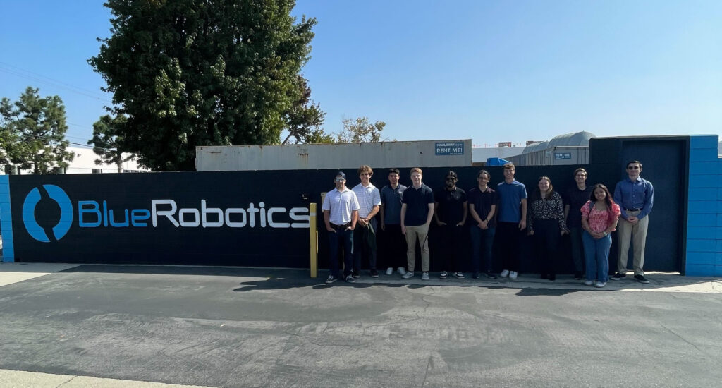 LMU ASME Club Students posing in front of our Headquarters!