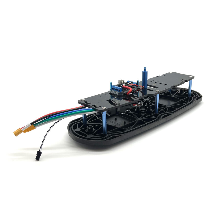 BlueBoat port electronics tray with ample room for payload integration