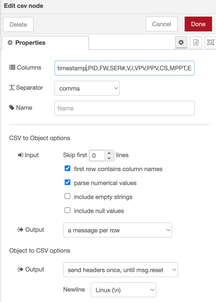 edit csv mode