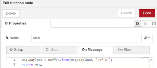 Converting the message to utf-8 before sending to serial port