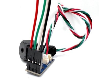 Jumper wire connections on the Level Converter board.