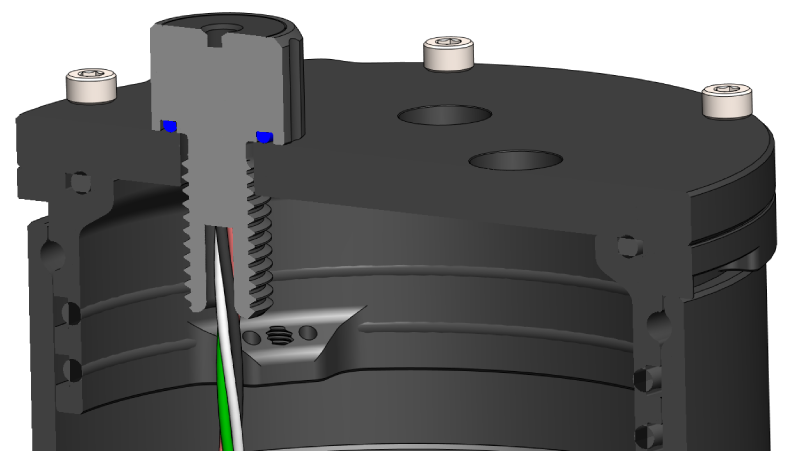 Bar sensor installed through an enclosure end cap.
